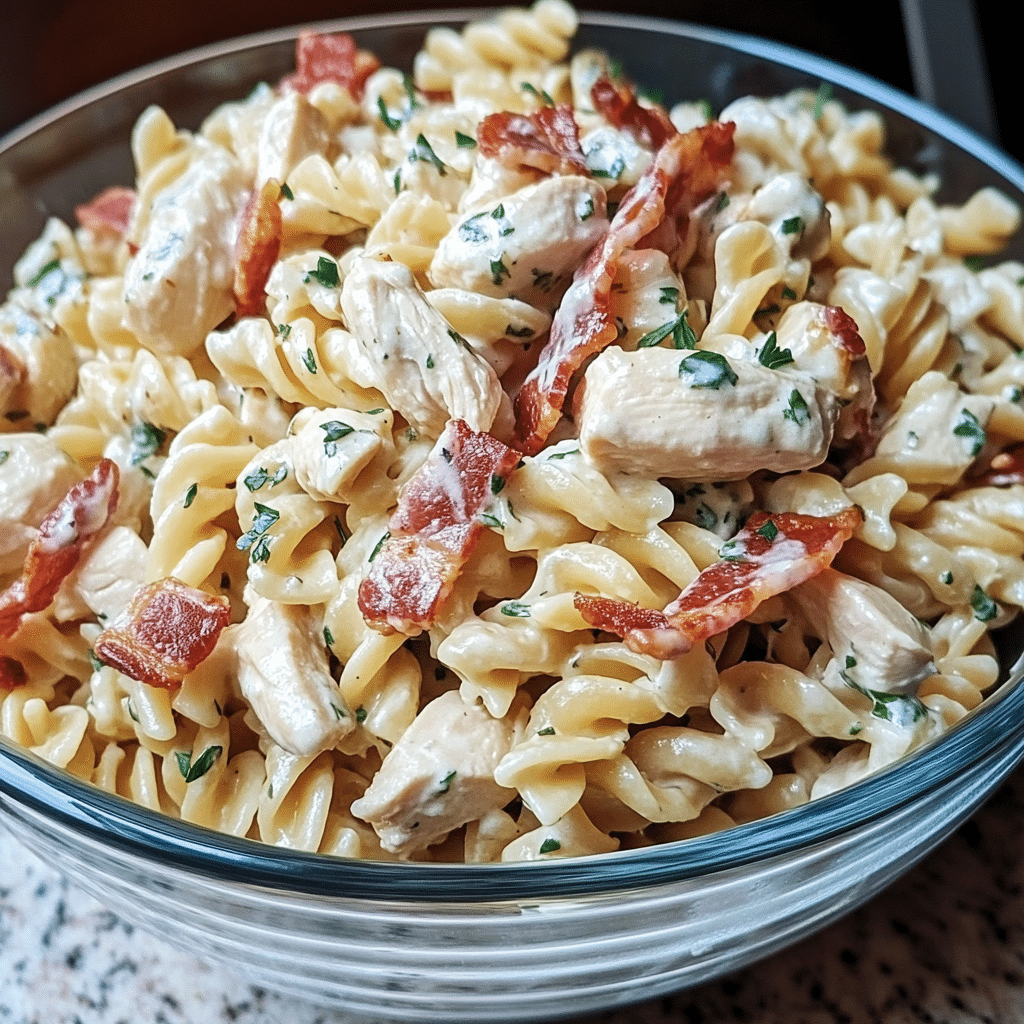 Chicken Bacon Ranch Pasta Salad