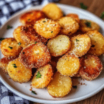 Crispy Garlic Parmesan Crusted Potatoes