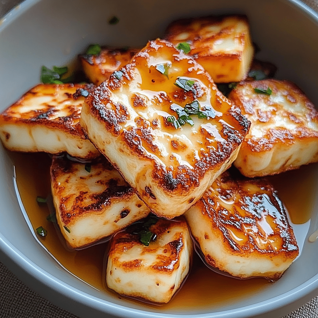 Crispy Air-Fried Halloumi with Honey Drizzle