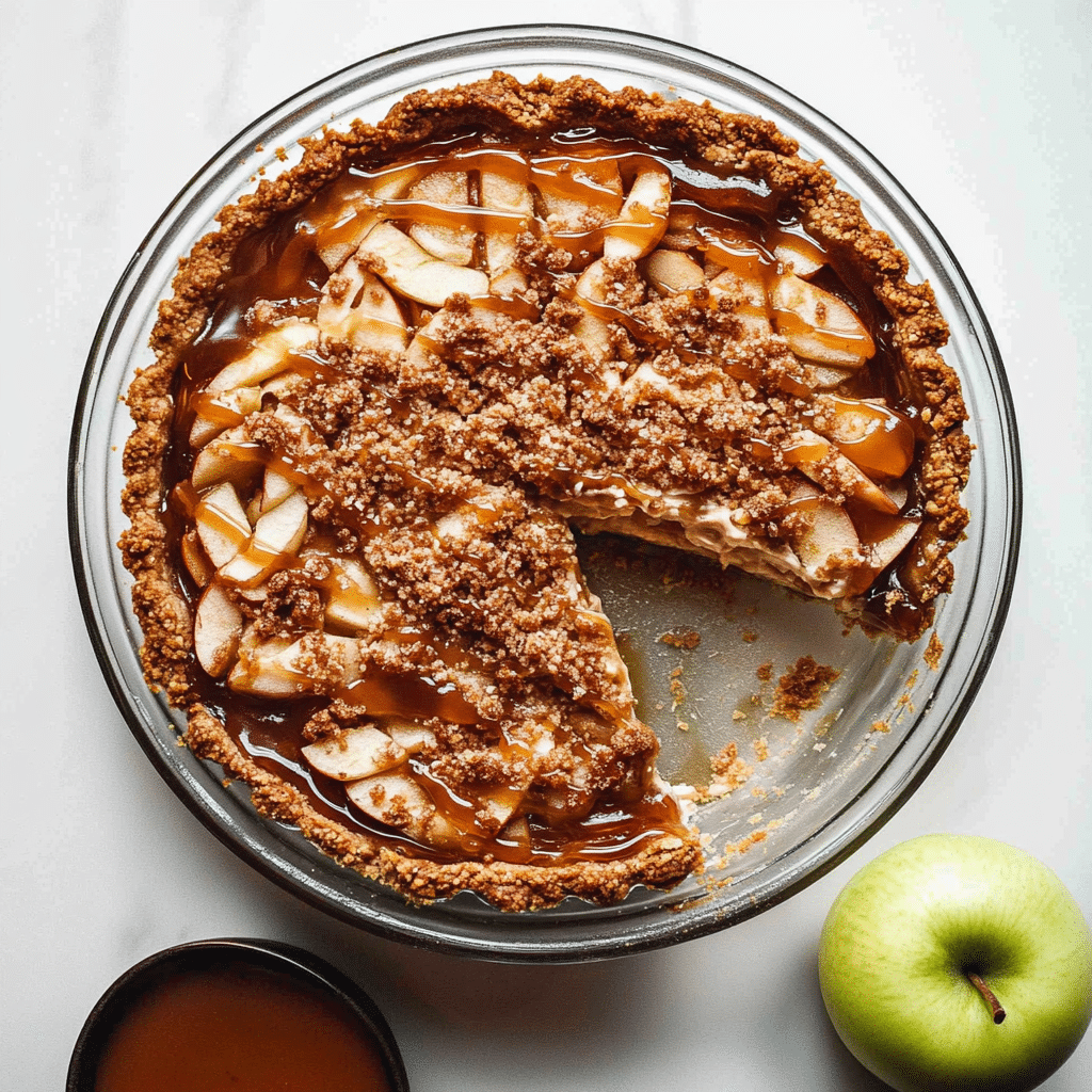 Caramel Apple Cheesecake Pie