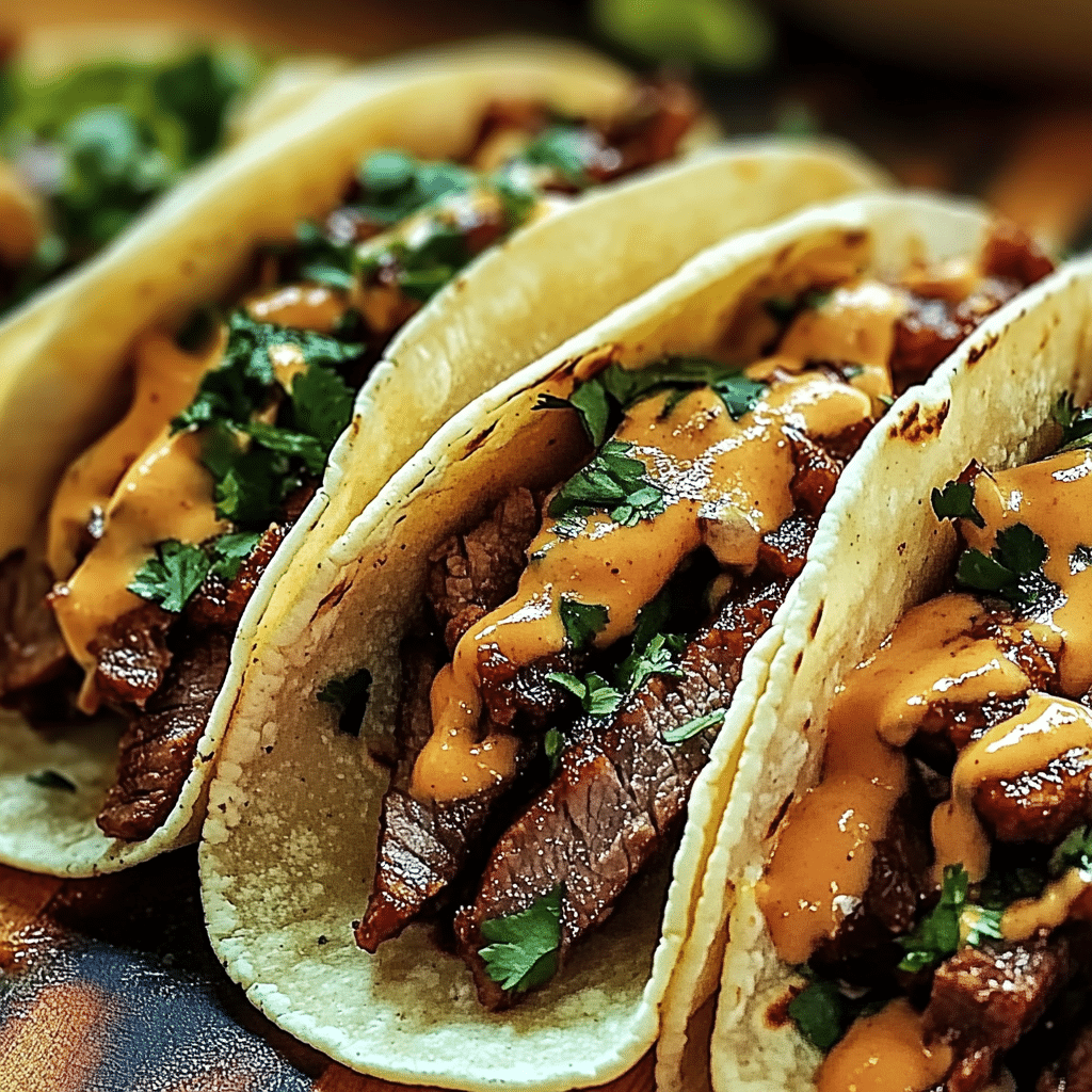 Garlic Butter Honey BBQ Beef Tacos