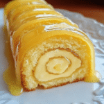 Luscious Lemon Cream Roll Cake with Lemon Glaze