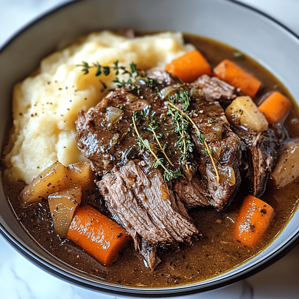 Slow Cooker Garlic Herb Pot Roast