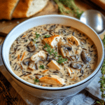 Creamy Mushroom Chicken and Wild Rice Soup