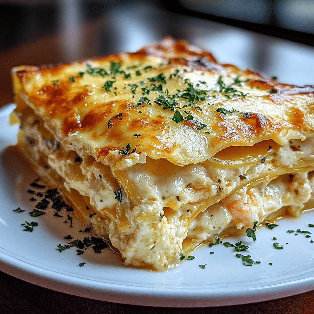 Garlic Butter Shrimp Scampi Lasagna