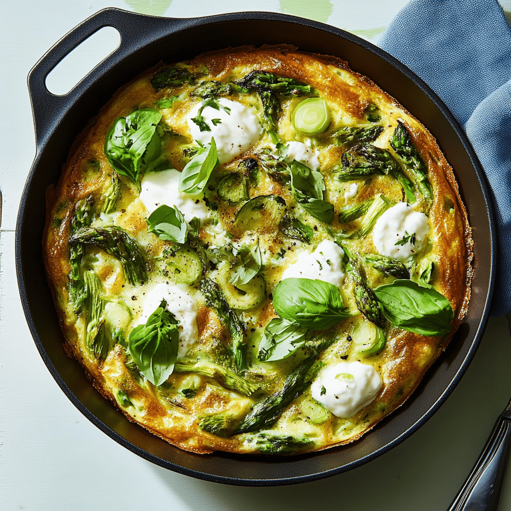 Frittata with Asparagus, Leek & Ricotta