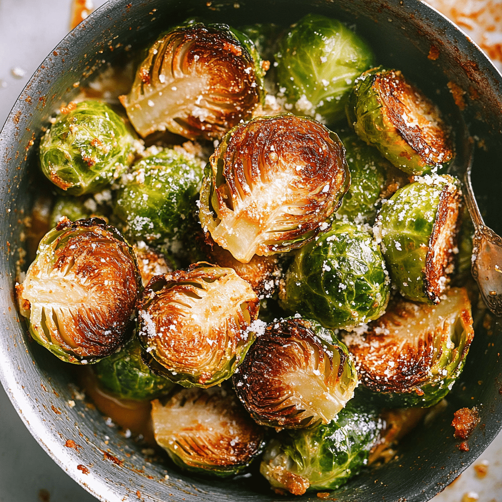 Garlic Parmesan Roasted Brussels Sprouts