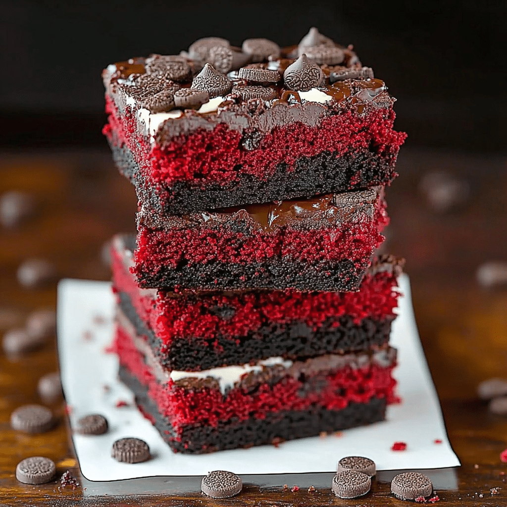 Red Velvet Oreo Brownies