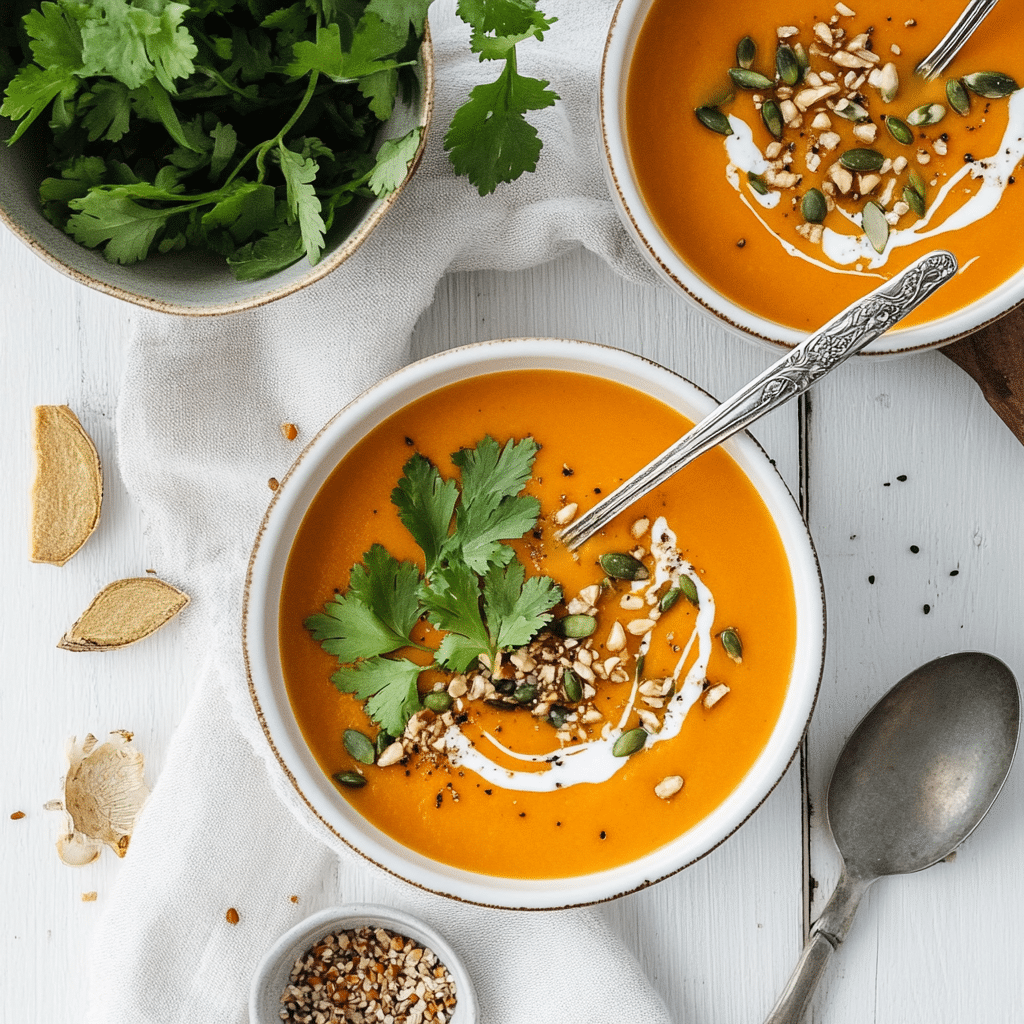 Spicy Butternut Squash and Sweet Potato Soup