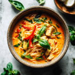 Easy Chicken Thai Noodle Soup with Red Curry