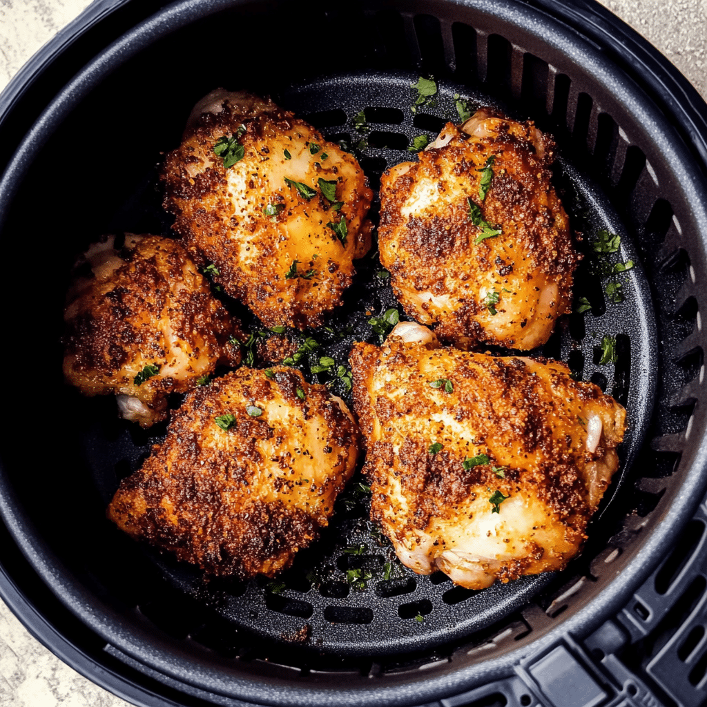 Extra Crispy Easy Air Fryer Chicken Thighs