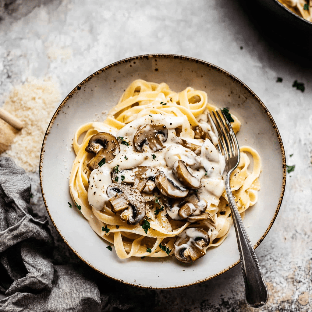 Creamy Mushroom Tagliatelle Pasta