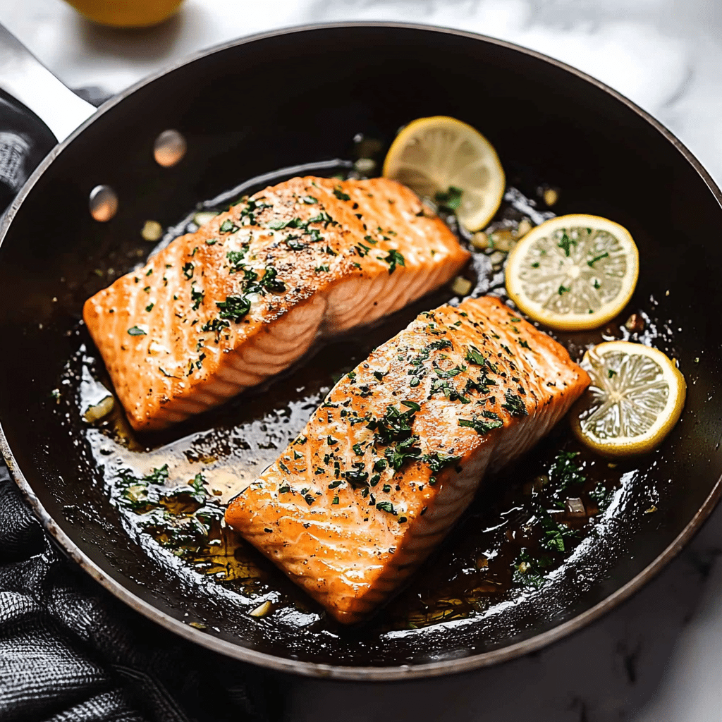 Pan-Fried Salmon with Lemon and Garlic