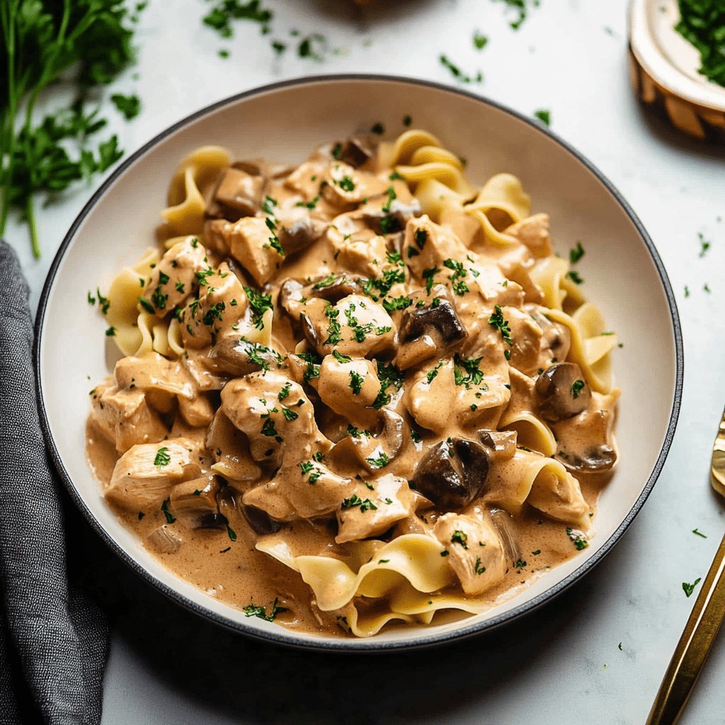 Easy One Pan Chicken Stroganoff