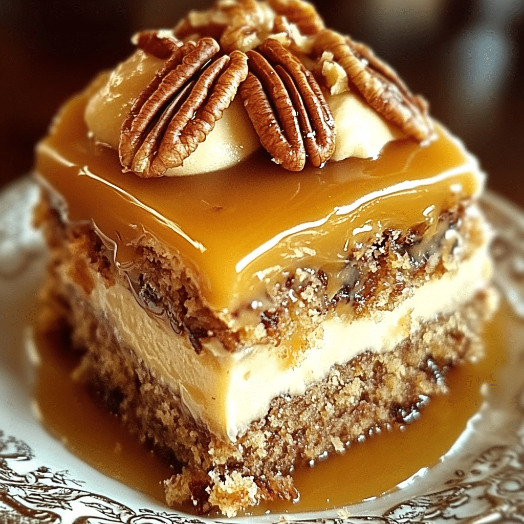 Decadent Caramel Banana Pecan Cake