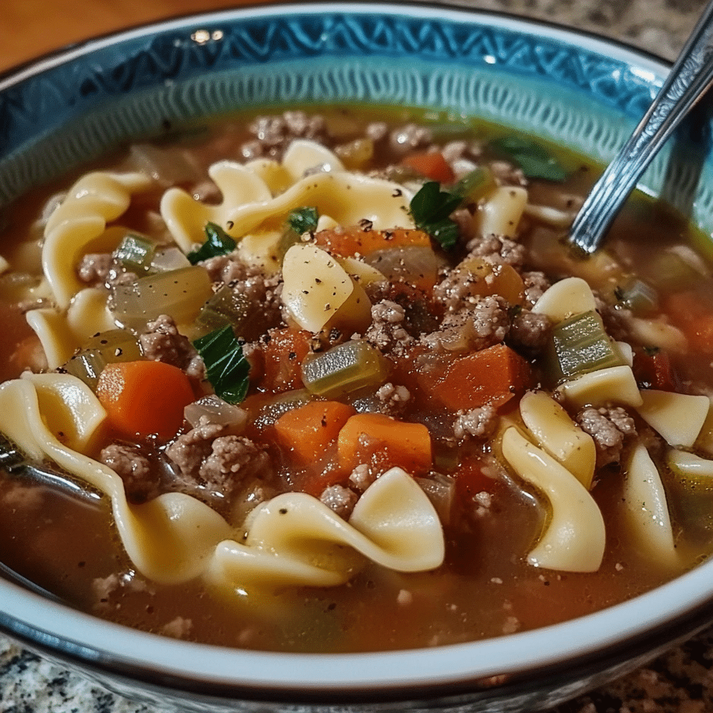 Hamburger Noodle Soup