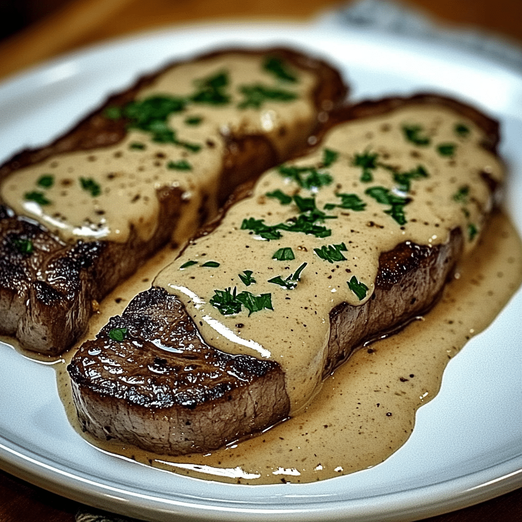 Juicy Steak with Creamy Garlic Sauce