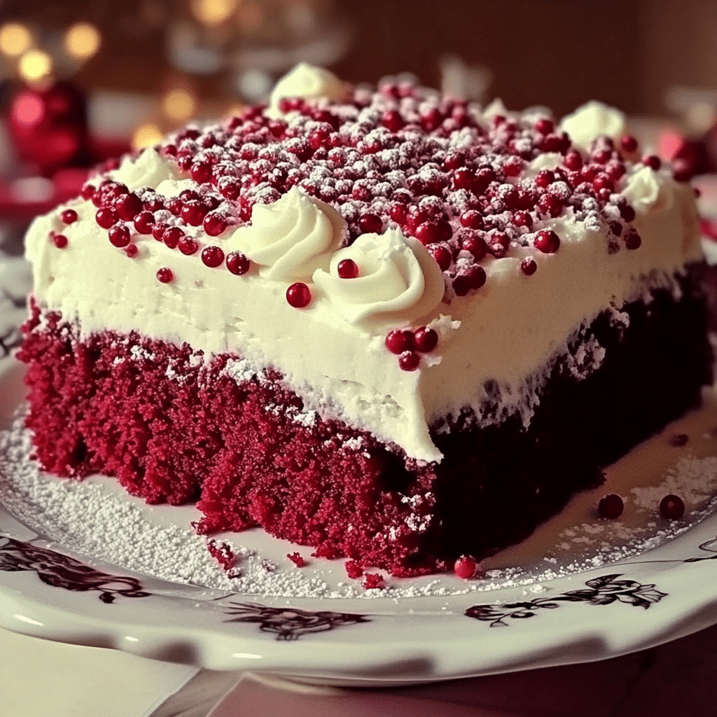 Christmas Red Velvet Poke Cake