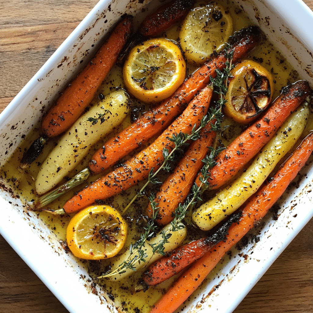 Tangy Lemon Garlic Roasted Carrots Recipe