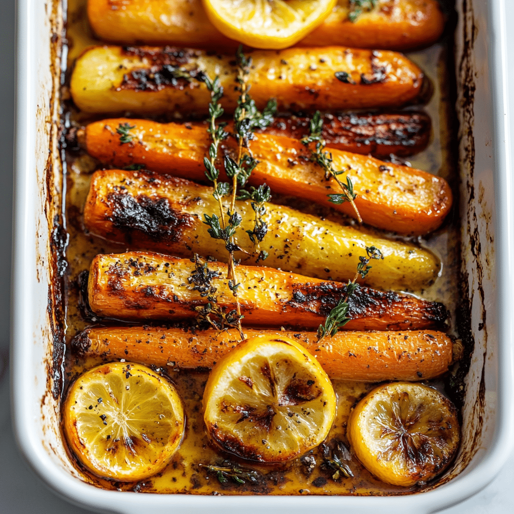 Tangy Lemon Garlic Roasted Carrots Recipe