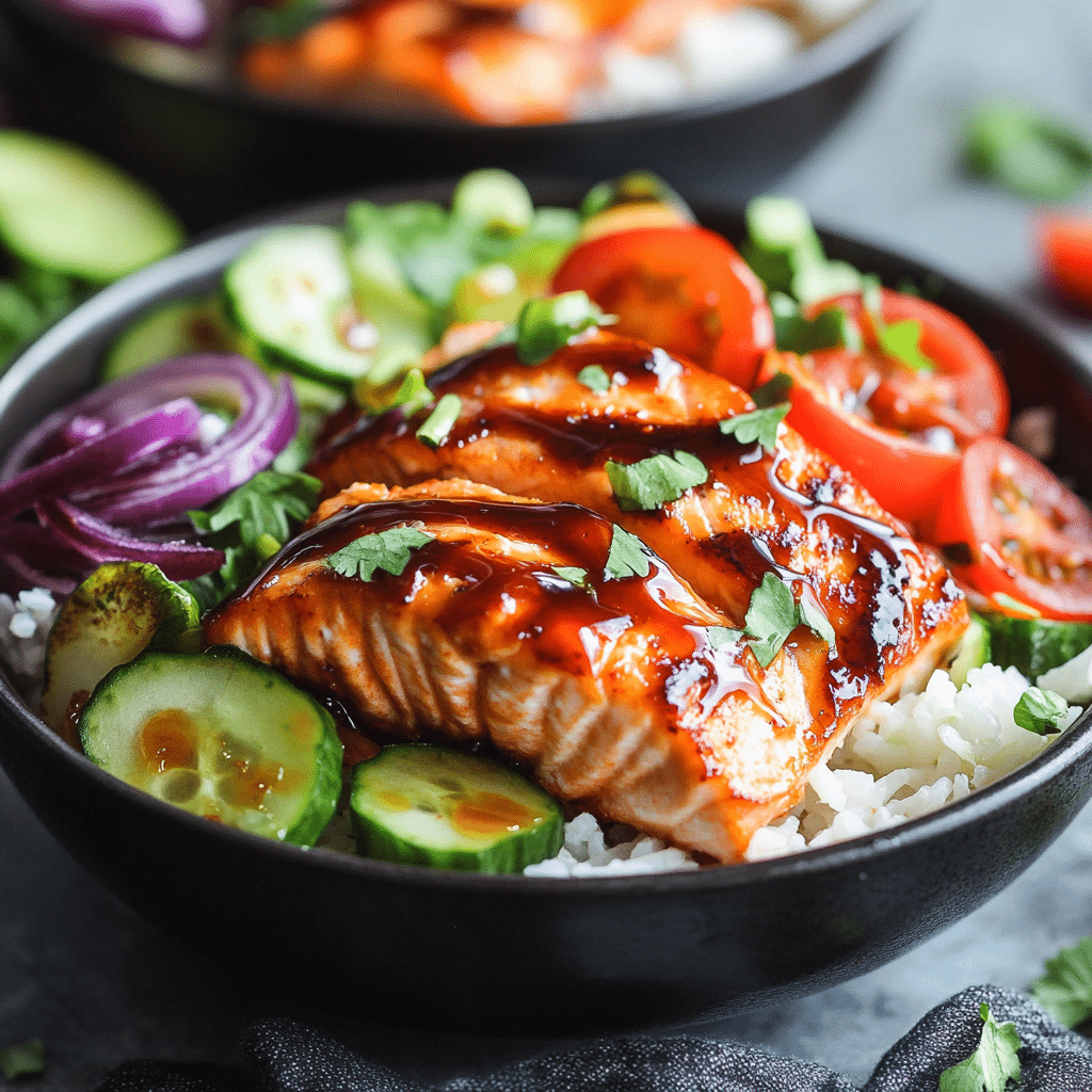 Spicy Chipotle Honey Salmon Bowls Recipe