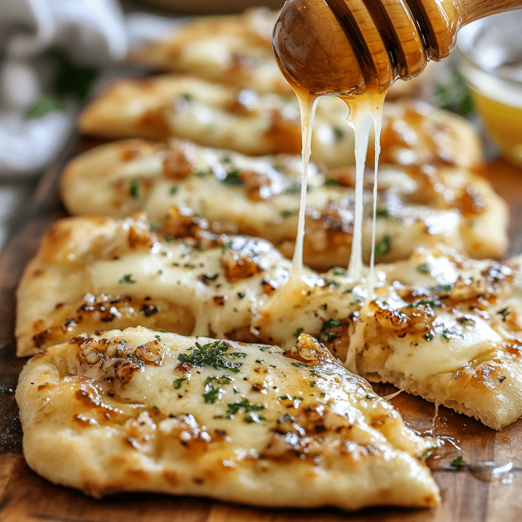 Hot Honey Garlic Flatbread Pizzas Recipe