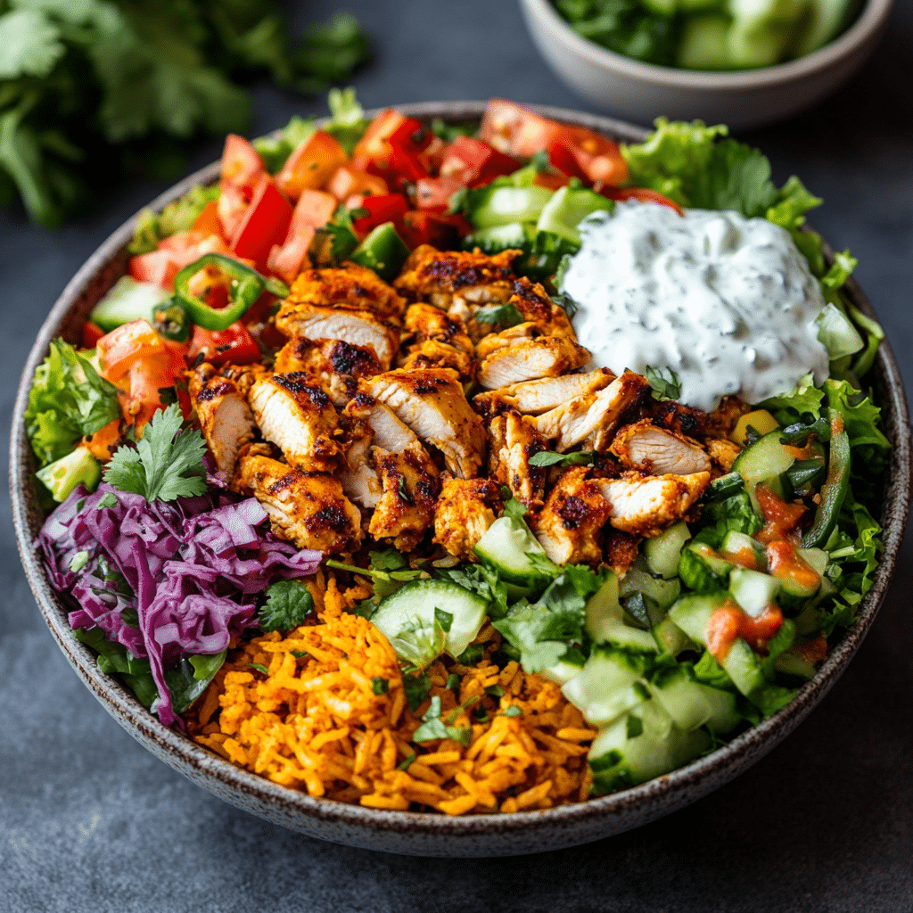 Juicy Chicken Shawarma Crispy Rice Salad Recipe