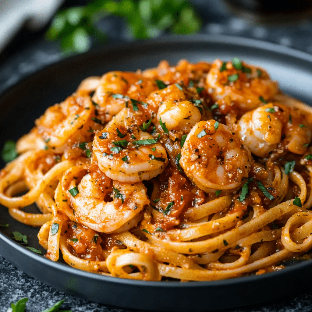 Spicy Shrimp Fra Diavolo with Linguine