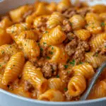 One Pot Cheesy Beef and Shells