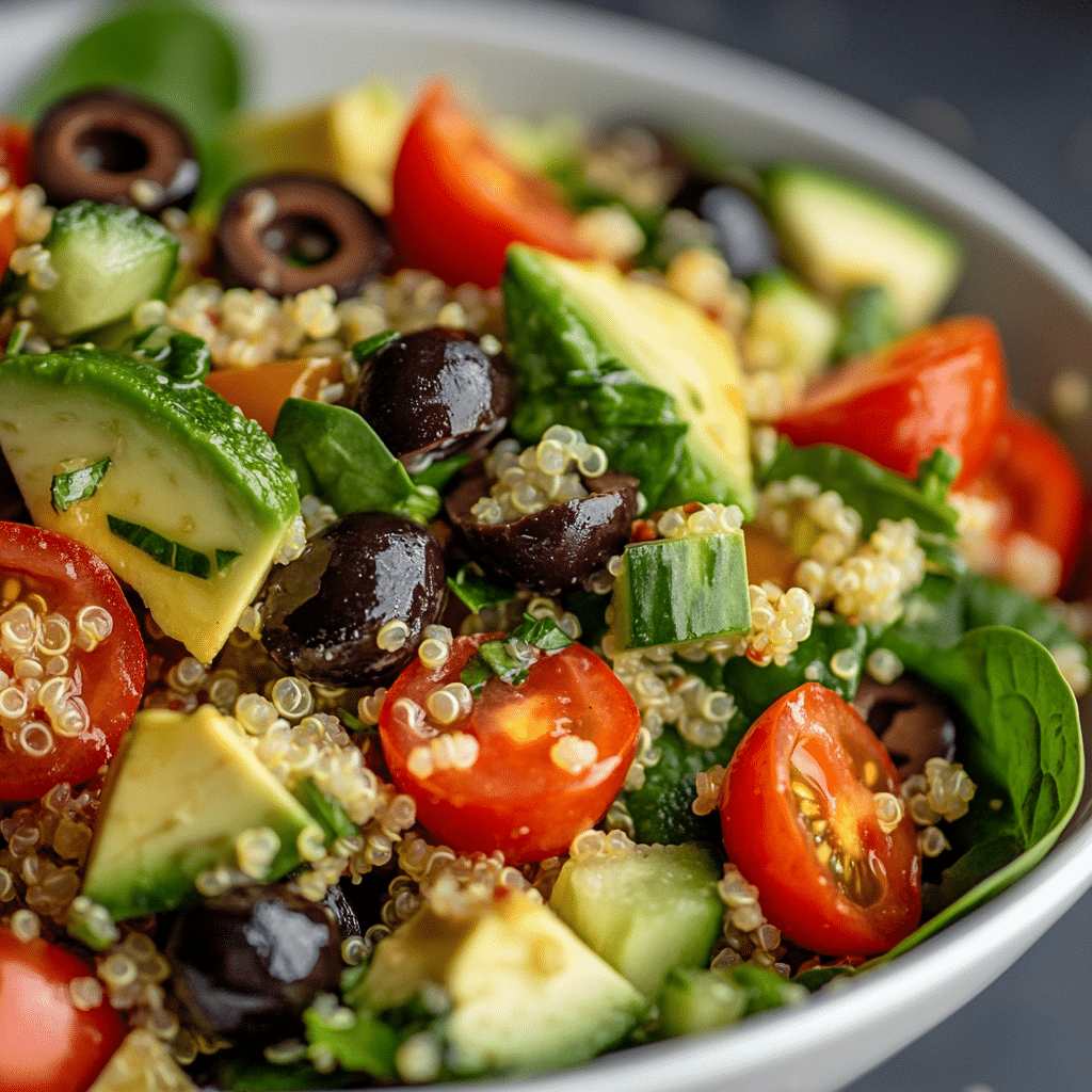 Easy Quinoa Spinach Avocado Power Salad Recipe