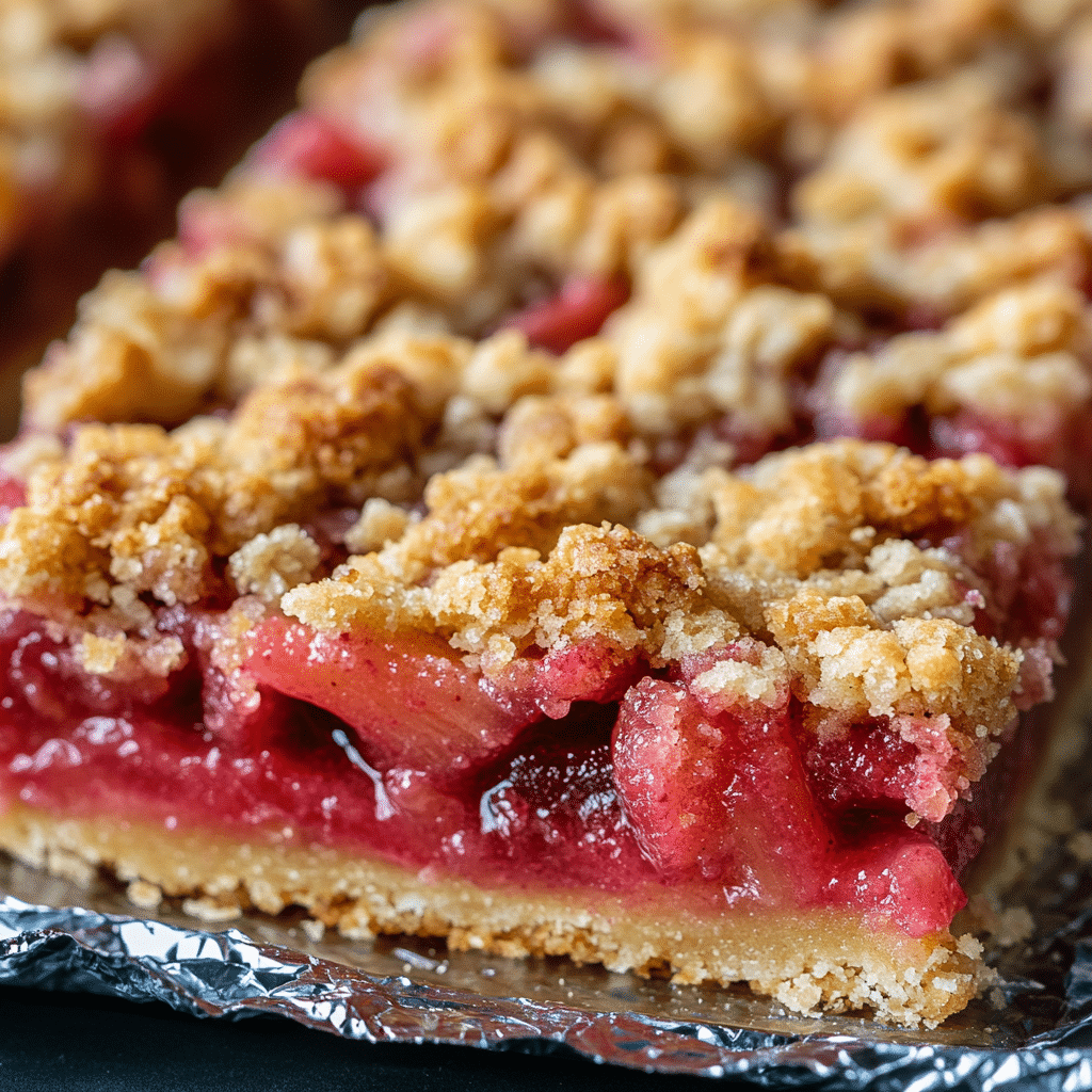 Strawberry Rhubarb Crisp Bars