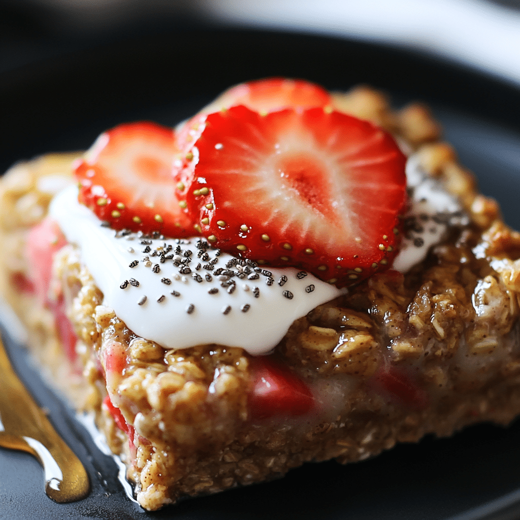 Strawberry Rhubarb Baked Oatmeal Recipe