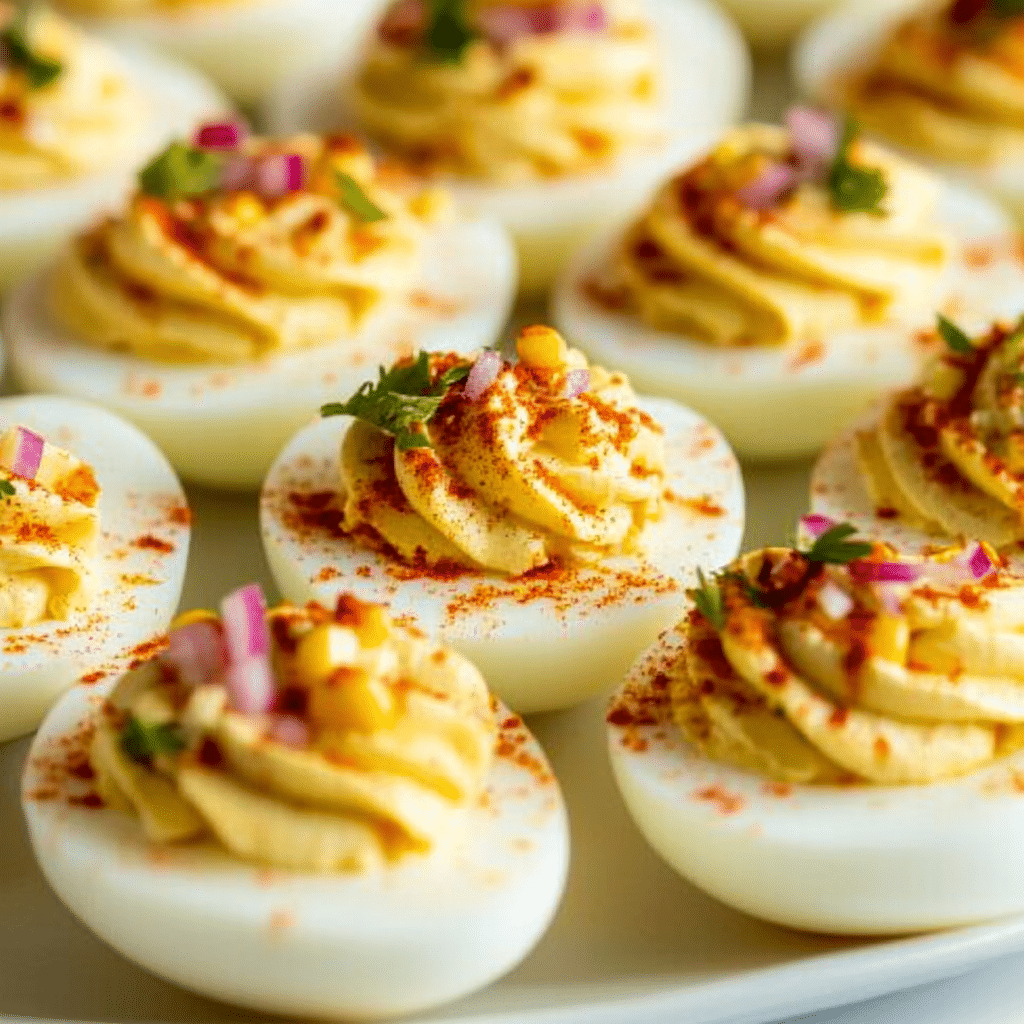 Mexican Street Corn Deviled Eggs