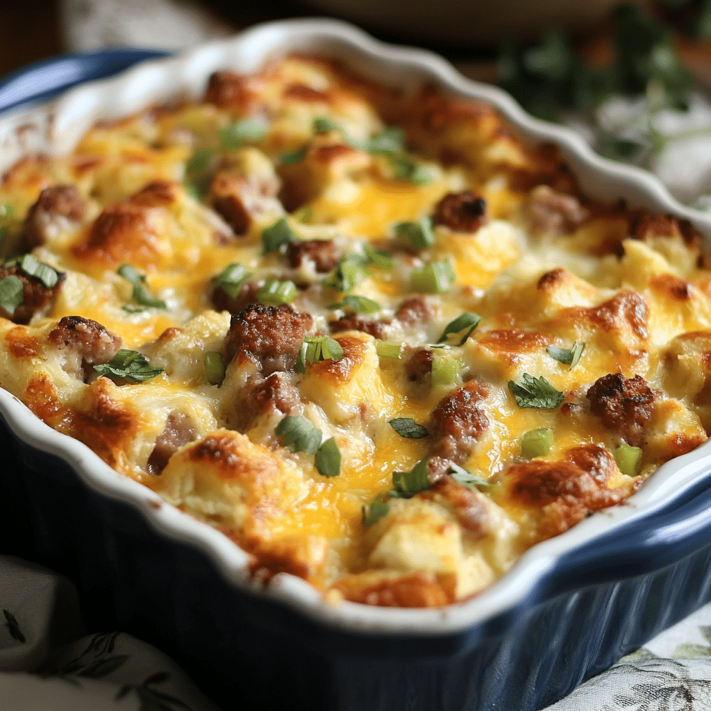 Savory Breakfast Sausage and Cheese Casserole Recipe
