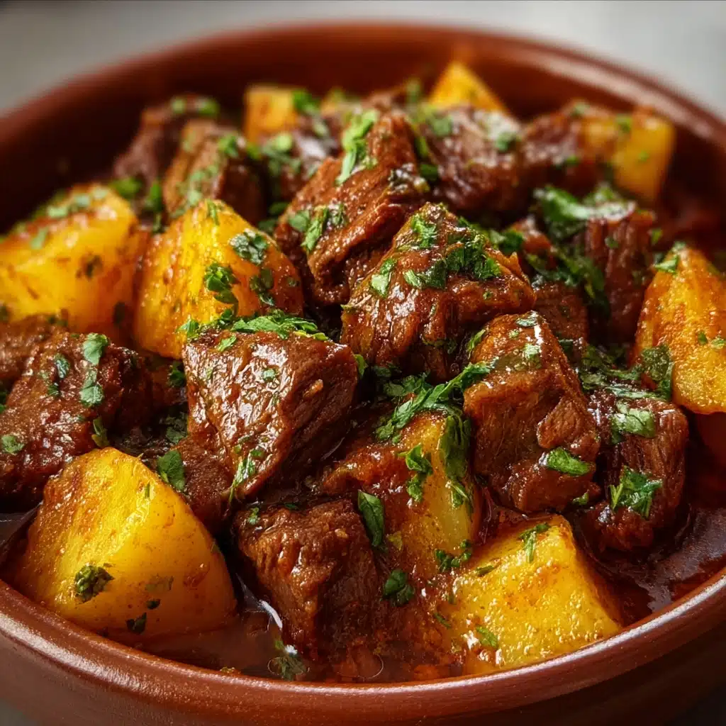 Slow Cooker Garlic Butter Beef Bites & Potatoes Recipe - Recipe Image