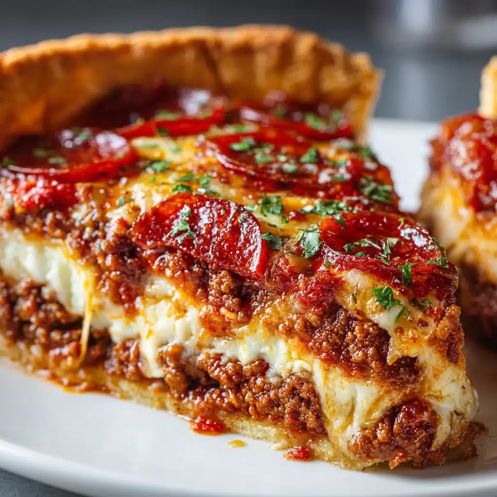 Deep Hamburger Sausage & Pepperoni Pie Recipe