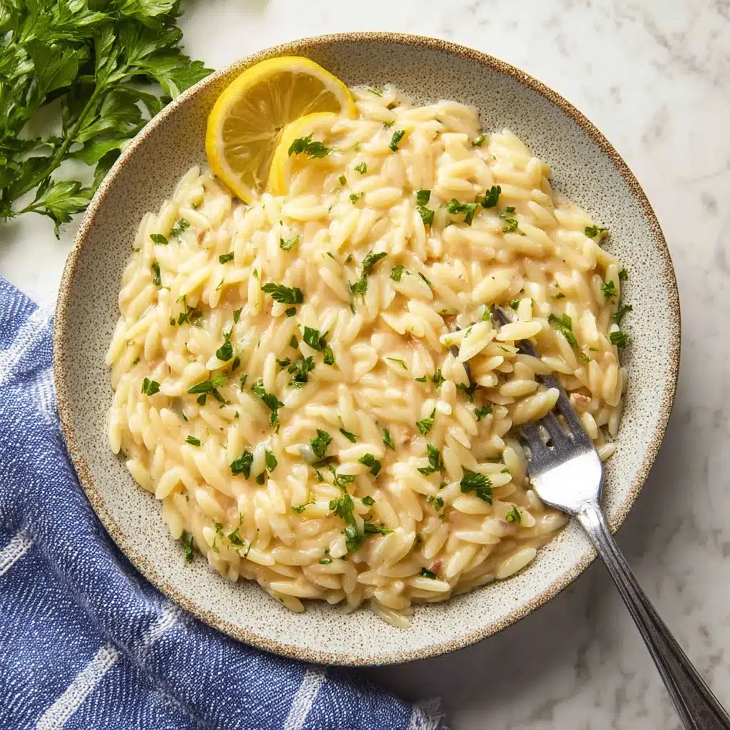 One Pot Lemon Orzo pasta Recipe - Recipe Image