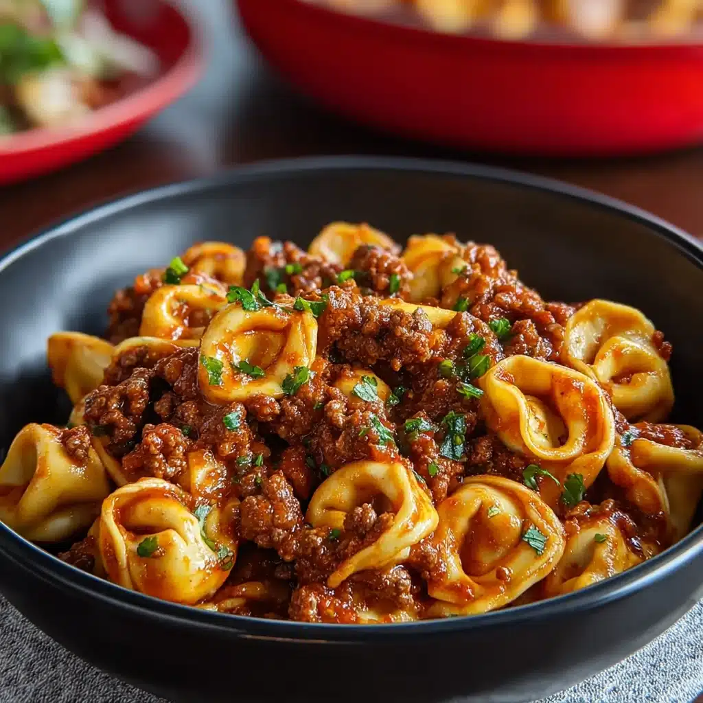 Cheesy Beef Enchilada Tortellini Skillet Recipe - Recipe Image