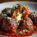 Mozzarella Stuffed Meatballs Recipe