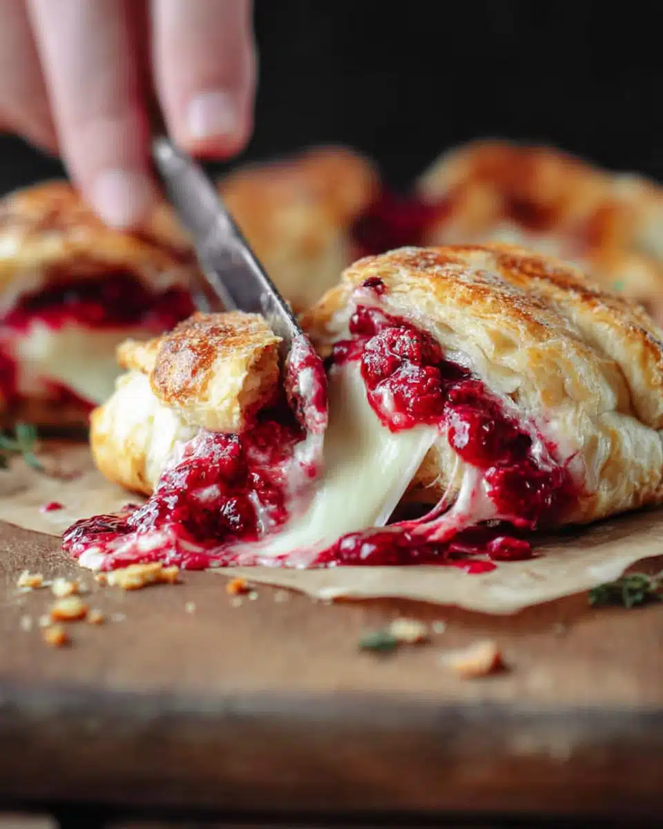 Raspberry Brie En Croute with Toasted Walnuts Recipe