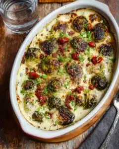 Cheesy Brussels Sprouts with Gruyere & Bacon Recipe