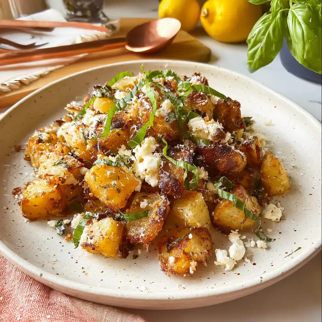 Roasted Potatoes with Baked Feta and Garlic Recipe - Recipe Image