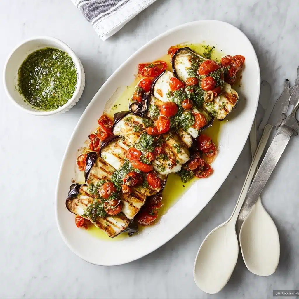 easy one-pan basil halloumi chicken with tomatoes Recipe - Recipe Image