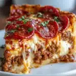 Deep Hamburger Sausage & Pepperoni Pie Recipe