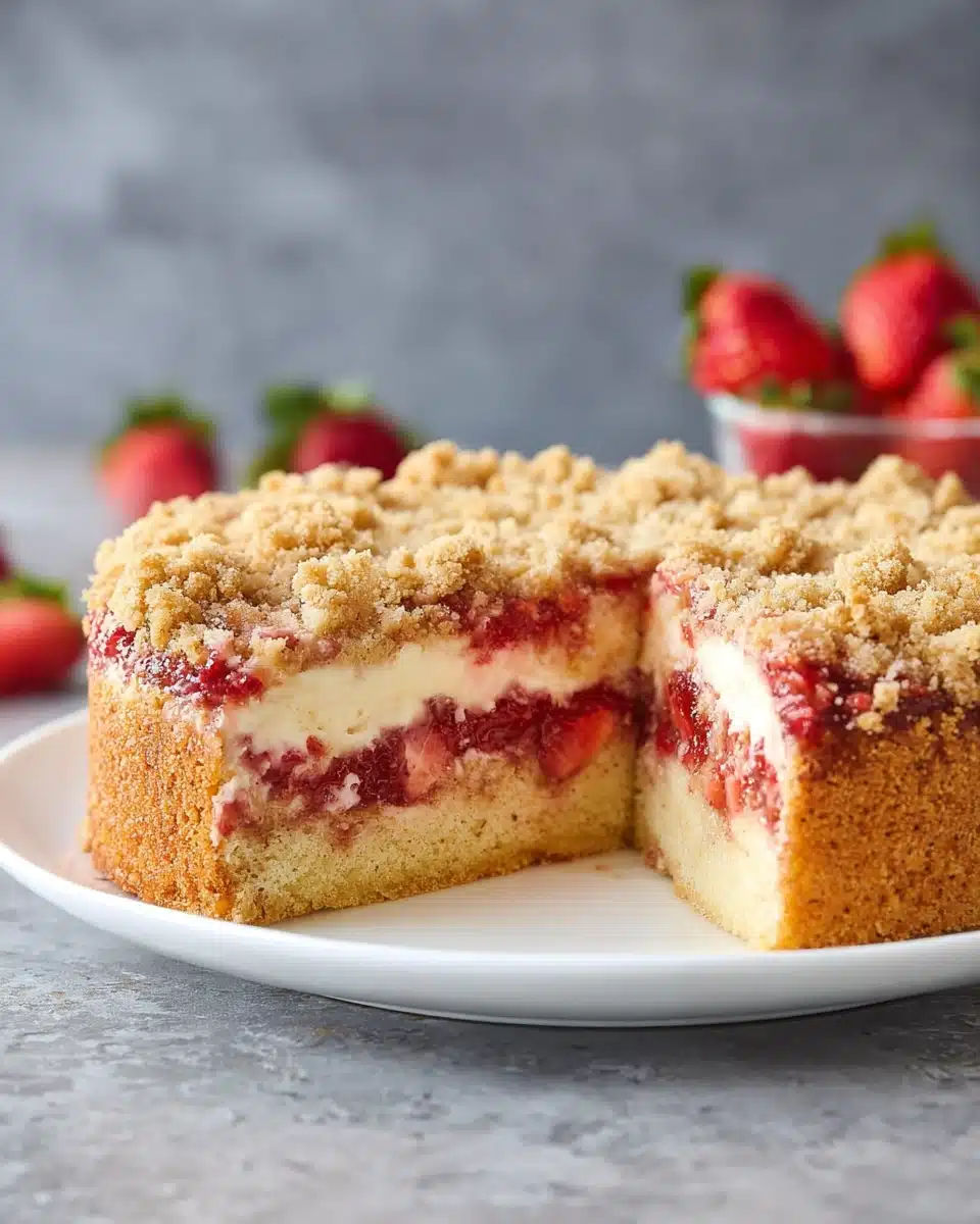 Strawberry Rhubarb Coffee Cake Recipe