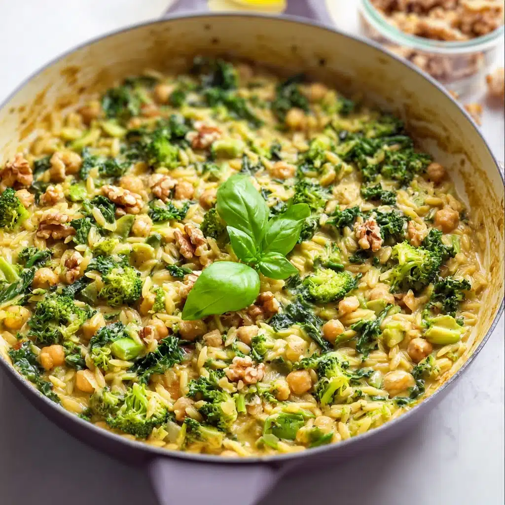 One Pot Creamy Pesto Orzo Recipe - Recipe Image
