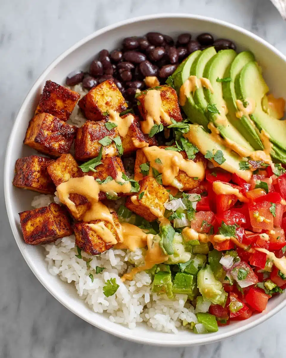 Baked Tofu Burrito Bowl Recipe