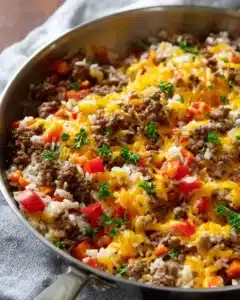 Ground Beef and Rice Skillet Dinner Recipe