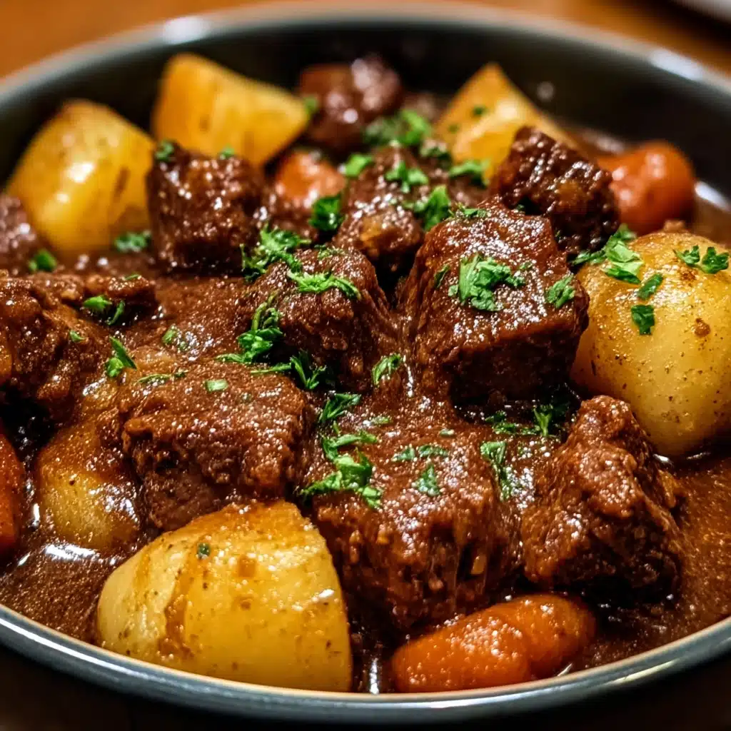 Slow Cooker Garlic Butter Beef Bites & Potatoes Recipe - Recipe Image