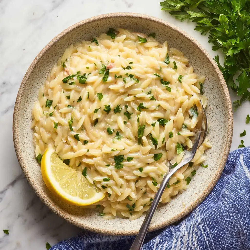 One Pot Lemon Orzo pasta Recipe - Recipe Image